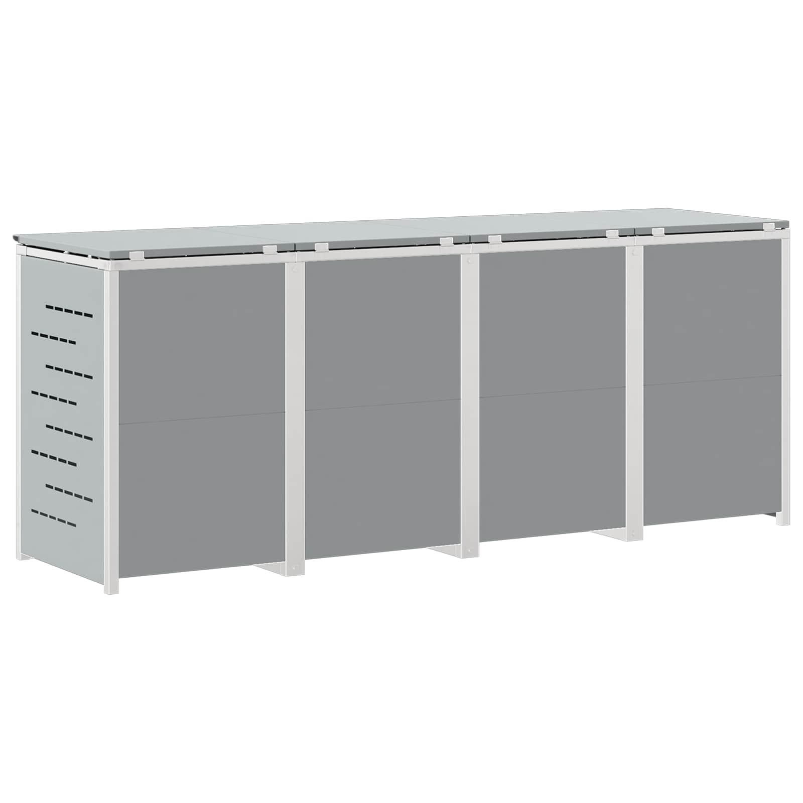Skraldespand opbevaring Grå 276 x 77,5 x 112,5 cm Rustfrit stål
