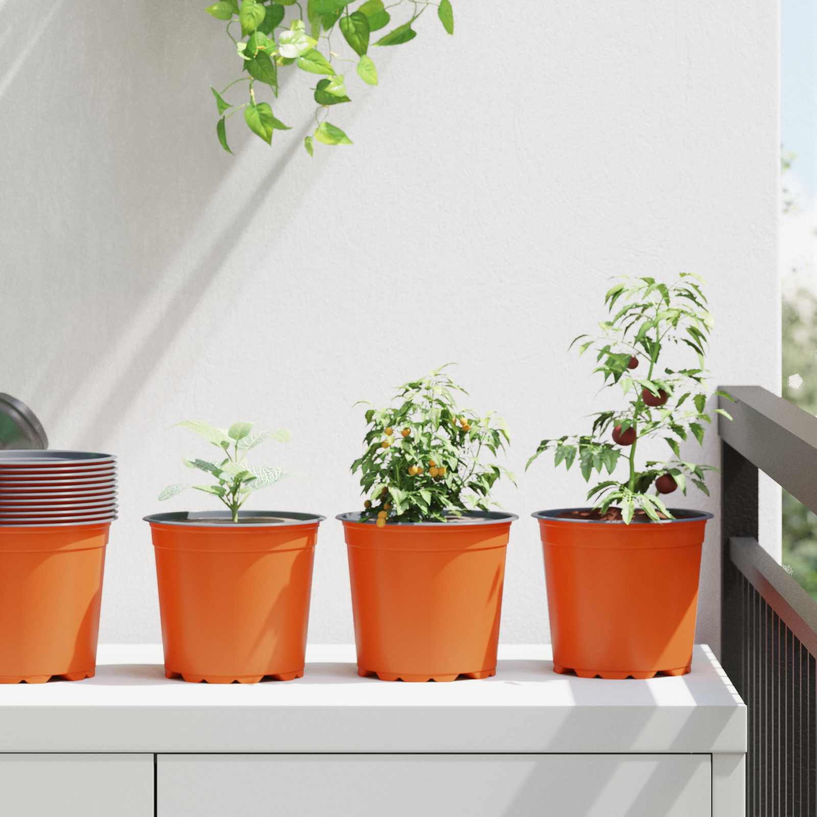 Blomsterpotte 50 pcs Terrakotta Ø 15 x 13 cm Plastik billede
