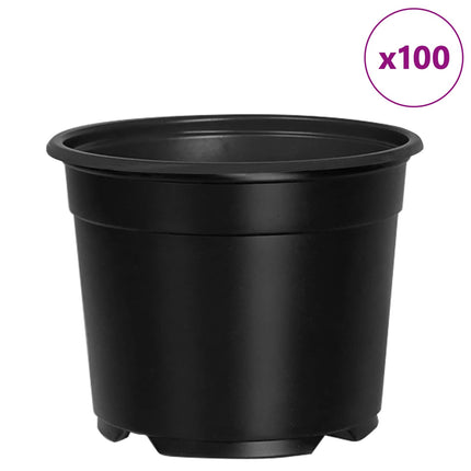 Rund Blomsterpotte 100 pcs Sort Ø 10 x 8 cm Plastik