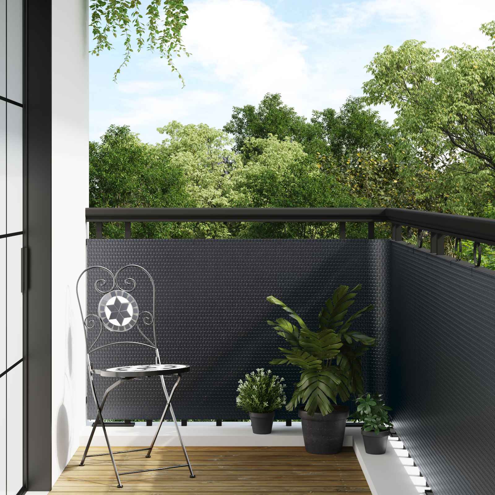 Altan Skærm Mørkegrå 500 x 100 cm polyrattan
