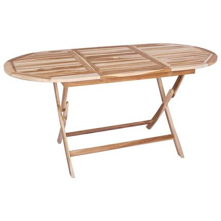 Sammenklappeligt havebord Naturfarvet 160 x 80 x 76 cm