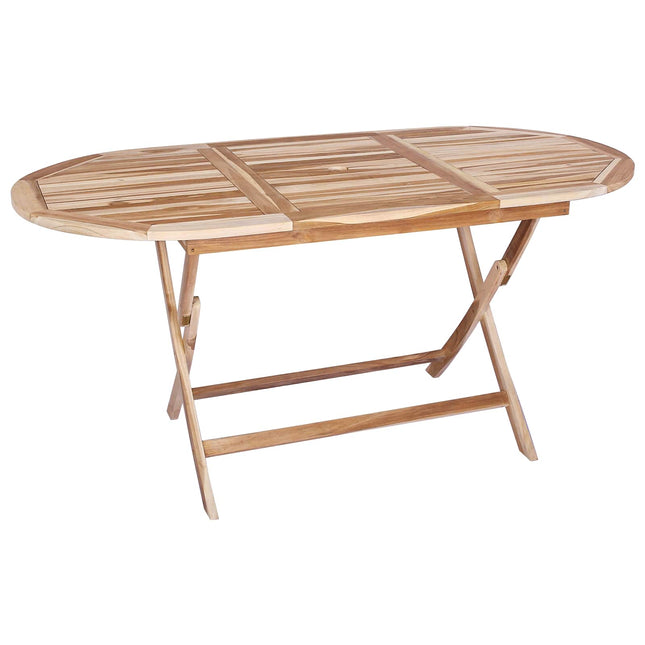 Sammenklappeligt havebord Naturfarvet 160 x 80 x 76 cm