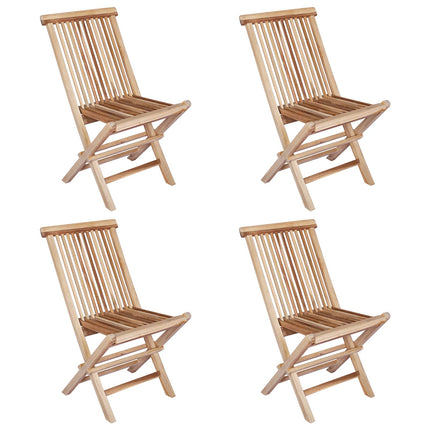 Foldbar Havestol 4 stk. Naturfarvet Massiv Teaktræ