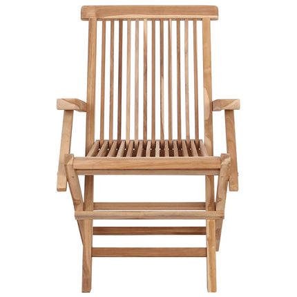 Foldbar Havestol 2 stk. Naturfarvet Massiv Teaktræ
