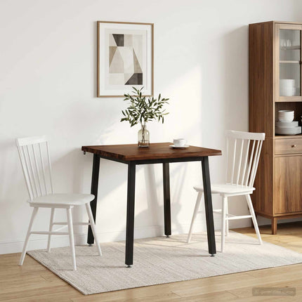 60 x 55 x 75 cm Massivt Akacietræ Mørkebrun og Sort Rektangulær