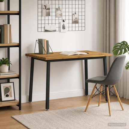 90 x 55 x 75 cm Massivt Akacietræ Hvid og sort Rektangulær