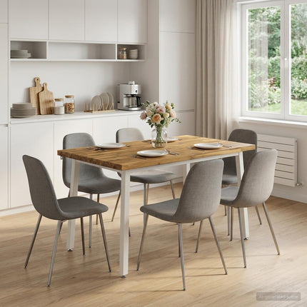 90 x 55 x 75 cm Massivt Akacietræ Hvid Rektangulær