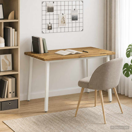 90 x 55 x 75 cm Massivt Akacietræ Hvid Rektangulær