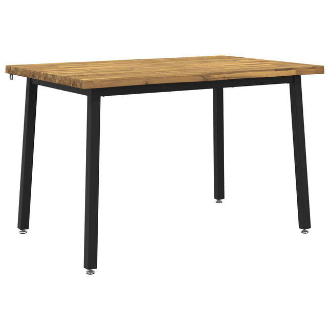 110 x 55 x 75 cm Massivt Akacietræ Hvid og sort Rektangulær