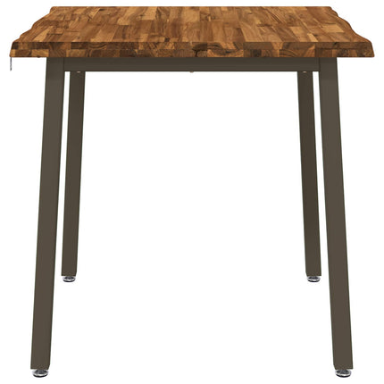 70 x 70 x 75 cm Massivt Akacietræ Naturlig og Kaffe Firkantet