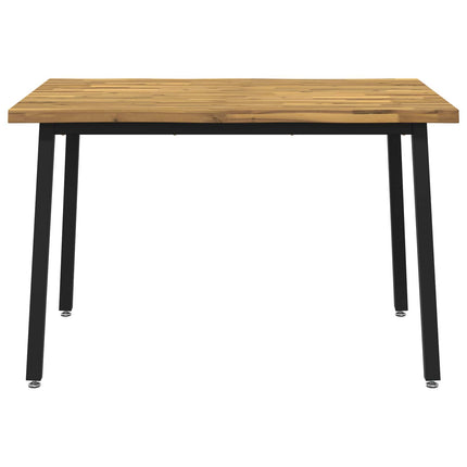 120 x 70 x 75 cm Massivt Akacietræ Hvid og sort Rektangulær