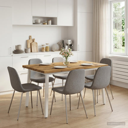 120 x 70 x 75 cm Massivt Akacietræ Hvid Rektangulær
