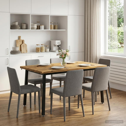 140 x 80 x 75 cm Massivt Akacietræ Hvid og sort Rektangulær
