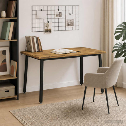 140 x 80 x 75 cm Massivt Akacietræ Hvid og sort Rektangulær
