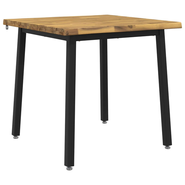 90 x 90 x 75 cm Massivt Akacietræ Hvid og sort Firkantet