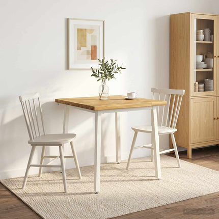 60 x 55 x 75 cm Massivt Akacietræ Hvid Rektangulær
