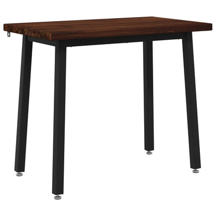 90 x 55 x 75 cm Massivt Akacietræ Mørkebrun og Sort Rektangulær