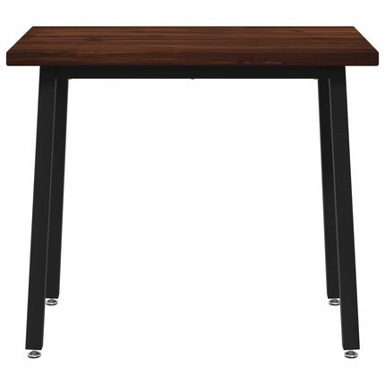 90 x 55 x 75 cm Massivt Akacietræ Mørkebrun og Sort Rektangulær