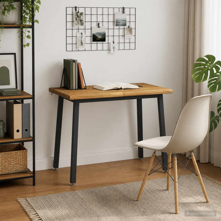 110 x 55 x 75 cm Massivt Akacietræ Hvid og sort Rektangulær