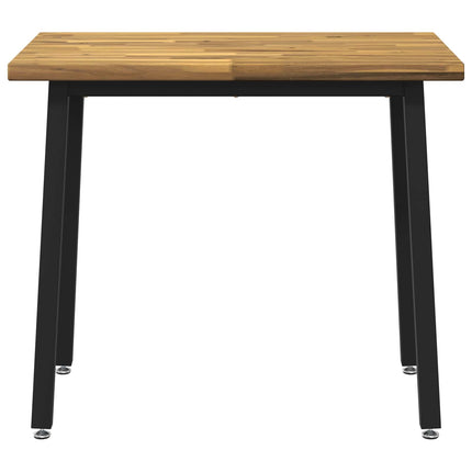 90 x 55 x 75 cm Massivt Akacietræ Hvid og sort Rektangulær