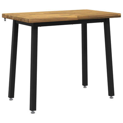 110 x 55 x 75 cm Massivt Akacietræ Hvid og sort Rektangulær