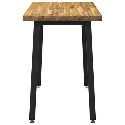 110 x 55 x 75 cm Massivt Akacietræ Hvid og sort Rektangulær
