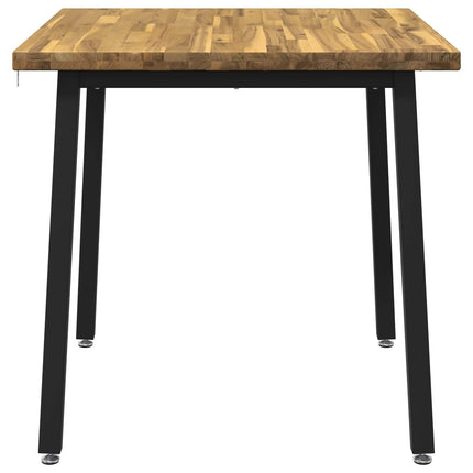 80 x 80 x 75 cm Massivt Akacietræ Hvid og sort Firkantet