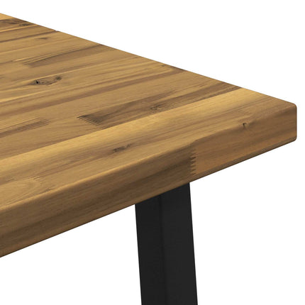 120 x 80 x 75 cm Massivt Akacietræ Hvid og sort Rektangulær