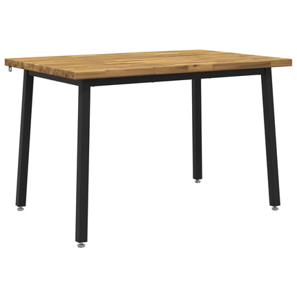 120 x 80 x 75 cm Massivt Akacietræ Hvid og sort Rektangulær