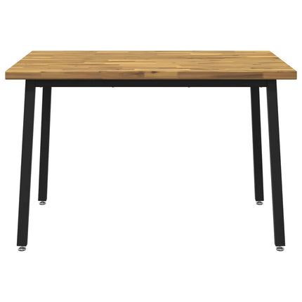 120 x 80 x 75 cm Massivt Akacietræ Hvid og sort Rektangulær
