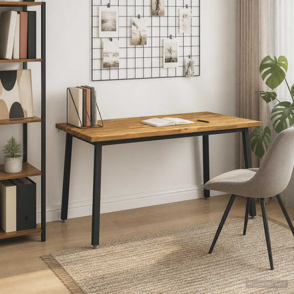 140 x 80 x 75 cm Massivt Akacietræ Hvid og sort Rektangulær