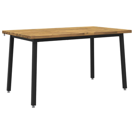 140 x 80 x 75 cm Massivt Akacietræ Hvid og sort Rektangulær