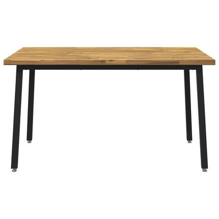 140 x 80 x 75 cm Massivt Akacietræ Hvid og sort Rektangulær