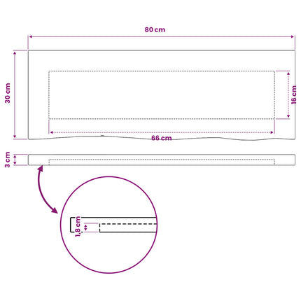 Rektangulært Bordplade 90 x 50 x 3,5 cm Rektangulær Hvid
