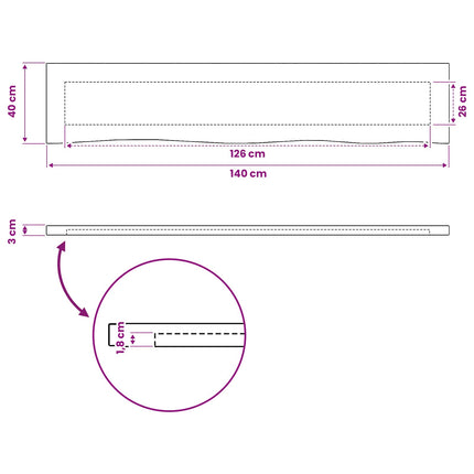Rektangulært Bordplade 90 x 50 x 3,5 cm Rektangulær Hvid
