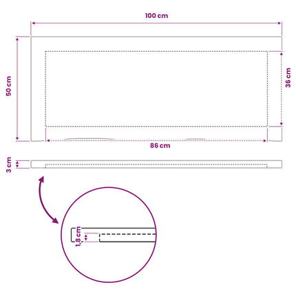Rektangulært Bordplade 100 x 50 x 3,5 cm Rektangulær Mørk Brun