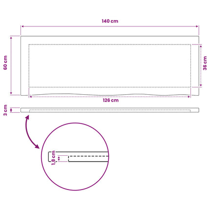 Rektangulært Bordplade 90 x 50 x 3,5 cm Rektangulær Naturfarvet