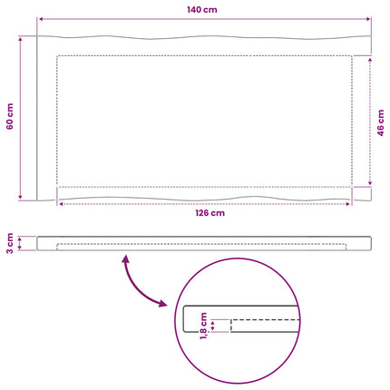 Rektangulært Bordplade 90 x 50 x 3,5 cm Rektangulær Mørk Brun