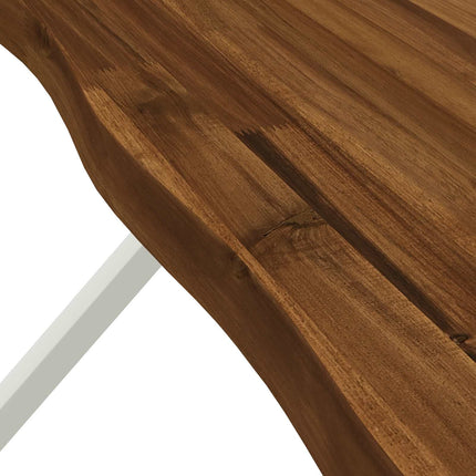 110 x 55 x 75 cm Massivt Akacietræ Natur og hvid Rektangulær