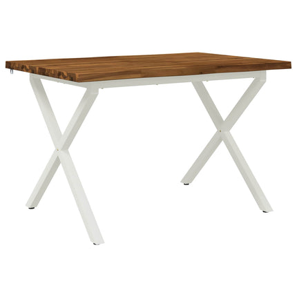 110 x 55 x 75 cm Massivt Akacietræ Natur og hvid Rektangulær