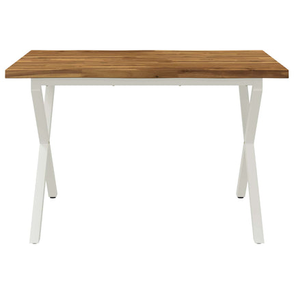 110 x 55 x 75 cm Massivt Akacietræ Natur og hvid Rektangulær