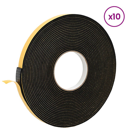 Selvklæbende skum tape 10 pcs Sort 10 mm x 10 m CR Skum