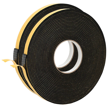 Selvklæbende skum tape 2 pcs Sort 20mm x 10m CR Skum