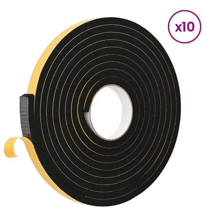 Selvklæbende skum tape 10 pcs Sort 20mm x 5m CR Skum