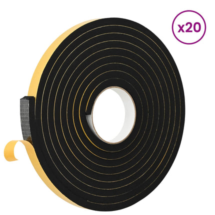 Selvklæbende skum tape 20 pcs Sort 20mm x 5m CR Skum