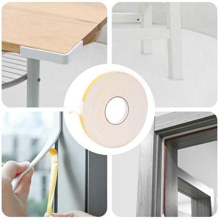 Selvklæbende skum tape 10 pcs Hvid 10 mm x 10 m CR Skum