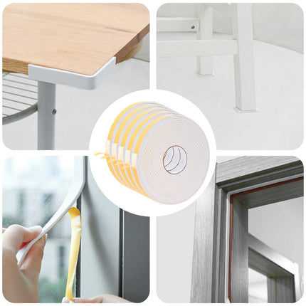 Selvklæbende skum tape 5 pcs Hvid 20mm x 10m CR Skum