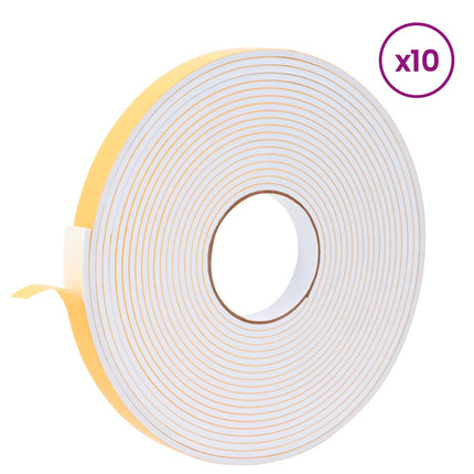 Selvklæbende skum tape 10 pcs Hvid 20mm x 10m CR Skum