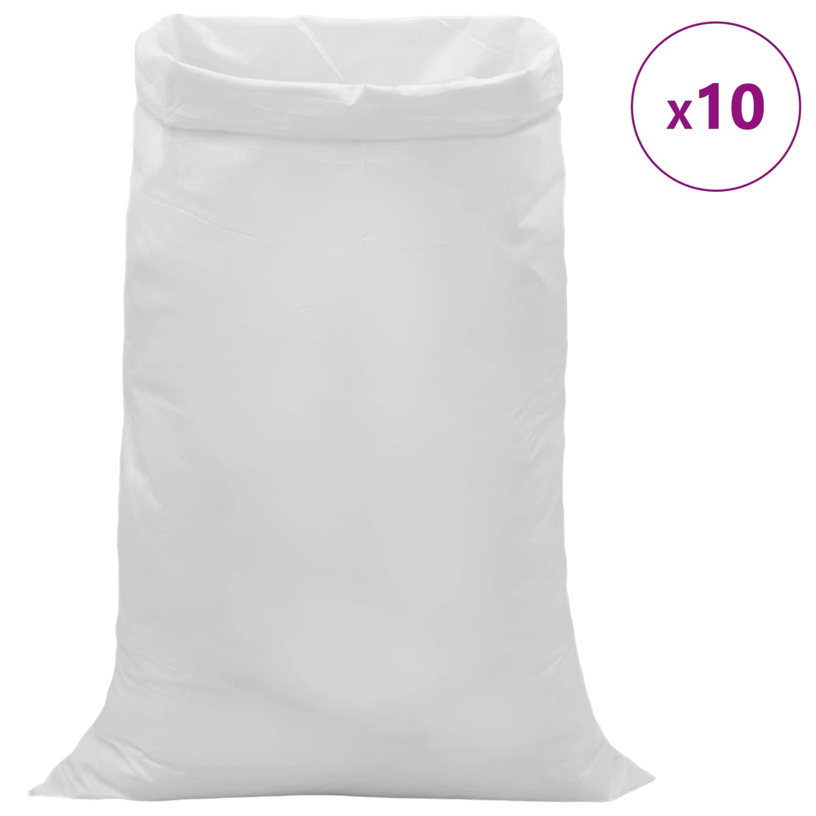 Vevde sække 10 pcs Hvid 100 x 150 cm PP