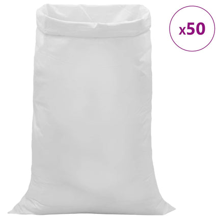 Vevde sække 50 stk. Hvid 100 x 150 cm PP